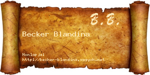 Becker Blandina névjegykártya